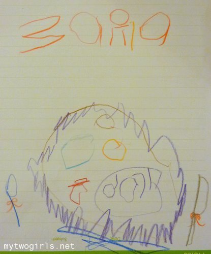 Zaria's 1st attempt in writing her name.